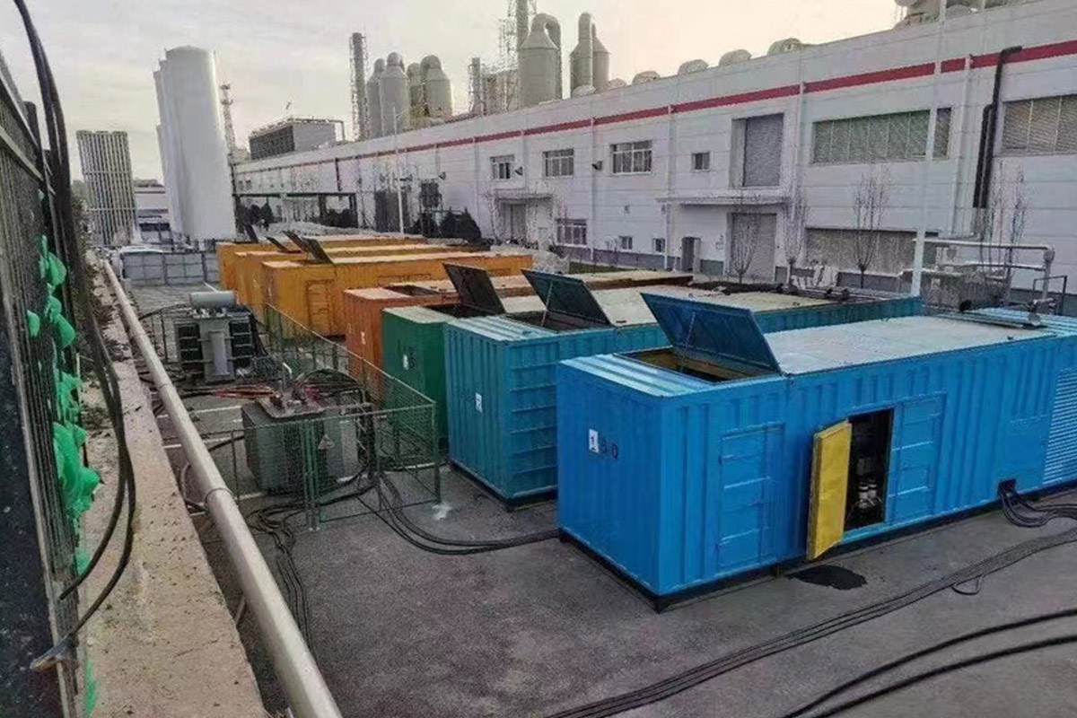 万柏林发电机租赁施工现场